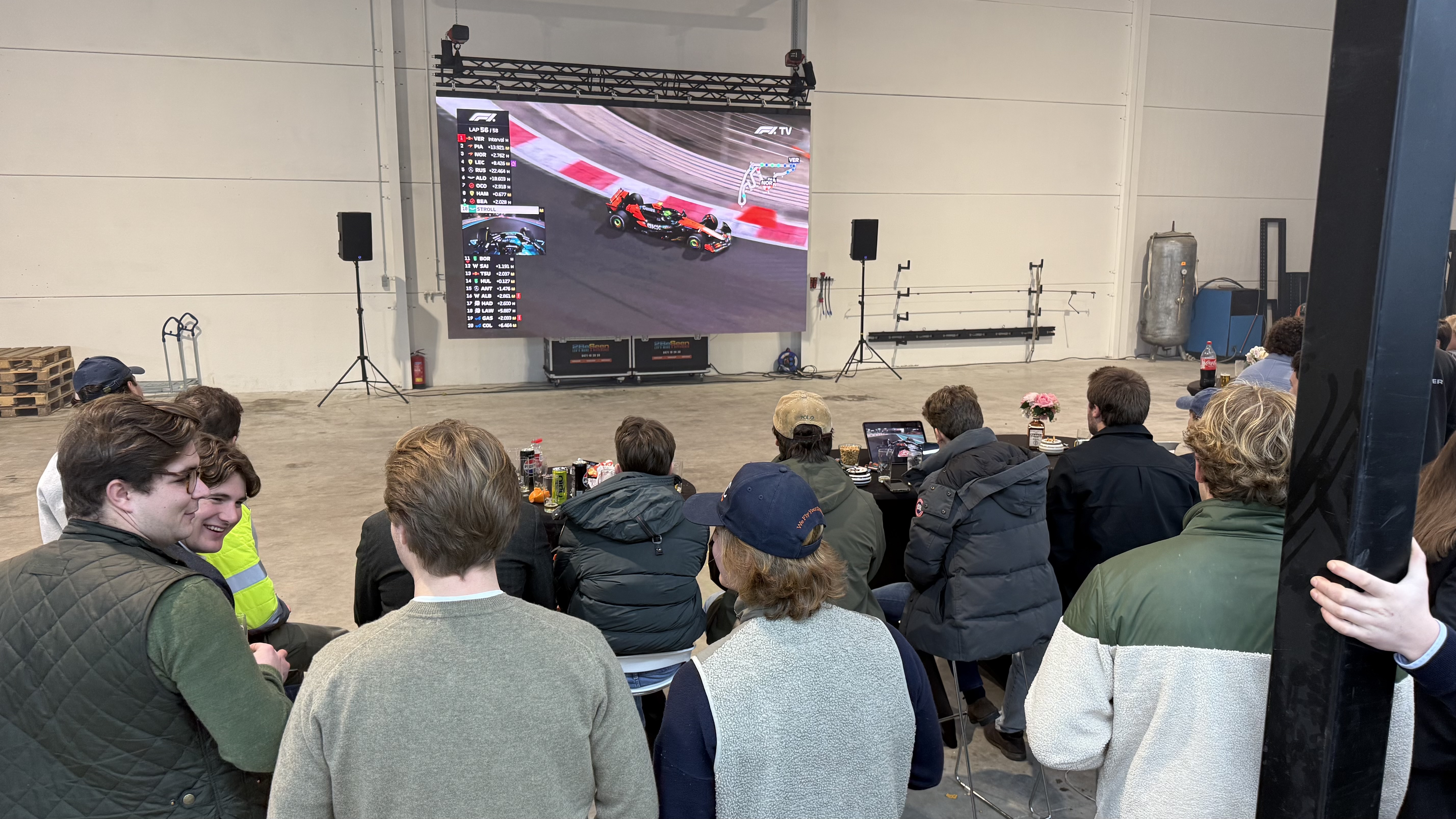 LED-wall voor een privé live-viewing van de Formule 1-finale