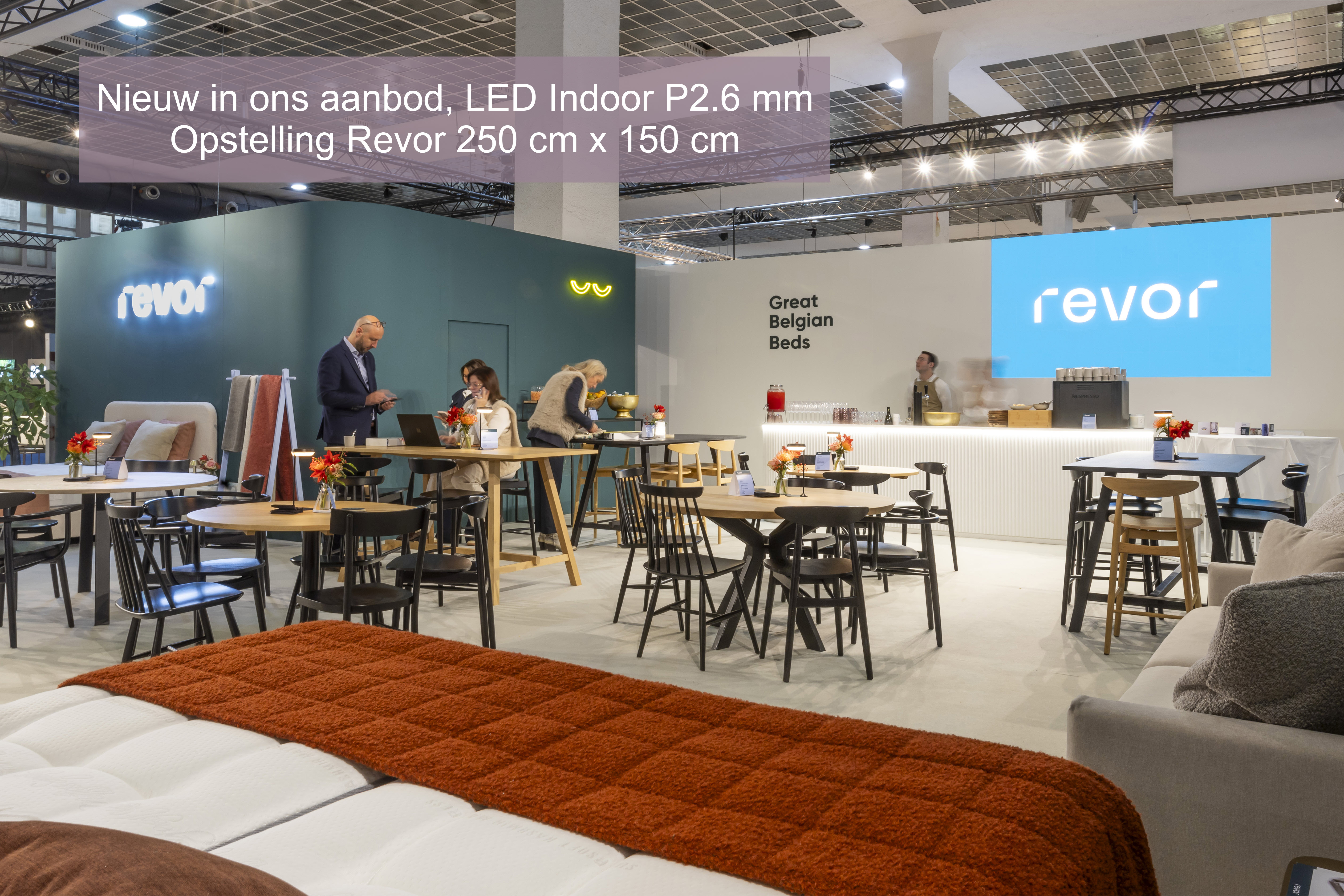 LED-wand op de stand van Revor in Brussels Expo